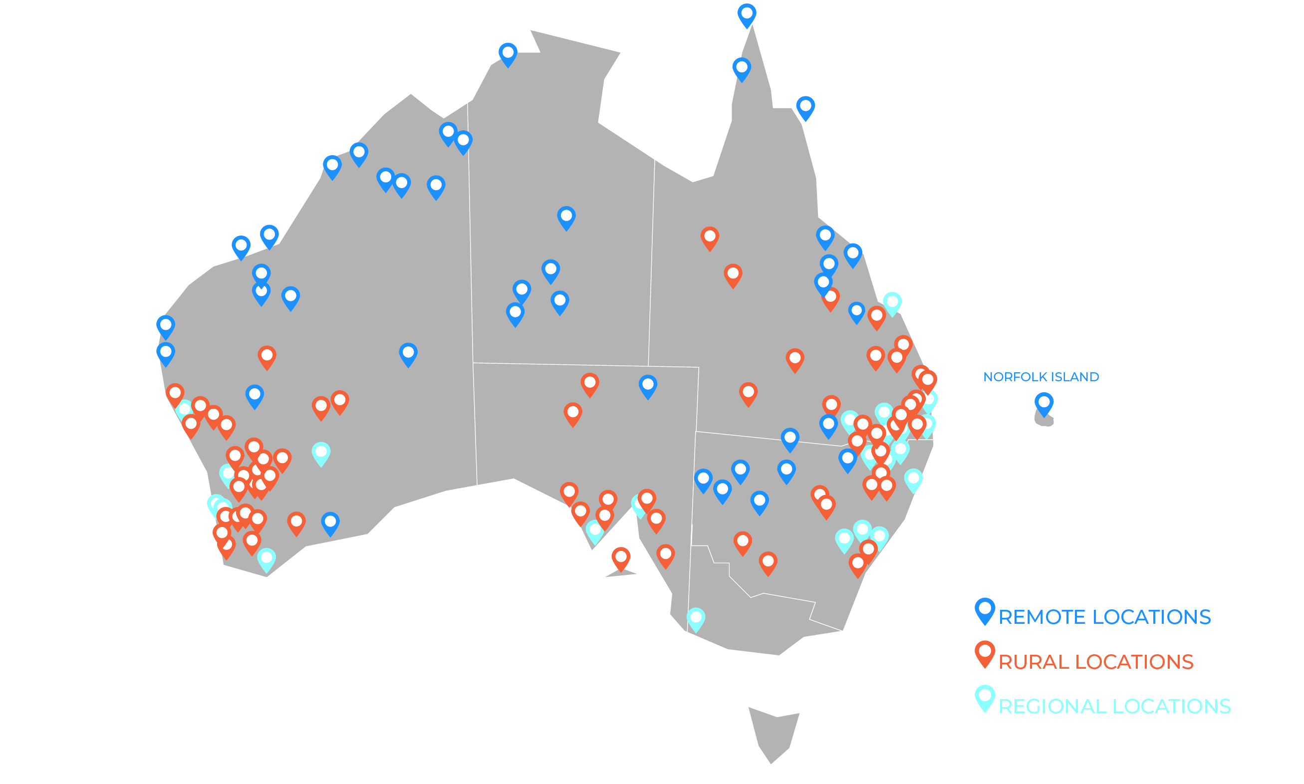 regional, rural and remote map of Australia